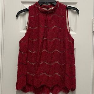 Love, Fire Burgundy Lace Sleeveless Top